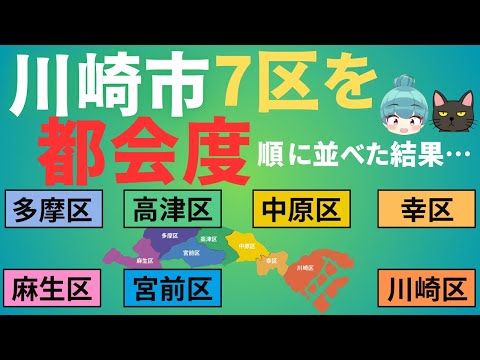 【川崎市7区の都会度ランキング】川崎区、幸区、中原区、高津区、宮前区、多摩区、麻生区を徹底比較！！