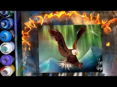 The magnificent landing the Eagle by Spray Art Eden