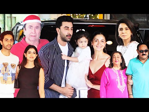 Randhir Kapoor, Ranbir Kapoor Alia Bhatt, Neetu Singh, Navya Naveli At Christmas Celebration