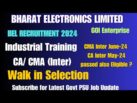 PSU Industrial Training CMA Inter Industrial Training CA Inter Industrial Training CA /CMA PSU Jobs