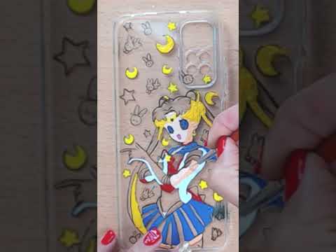 Cover smartphone Sailor Moon - Glass Painting #shorts