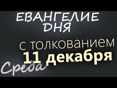 11 декабря, Среда. Евангелие дня 2024 с толкованием. Рождественский пост