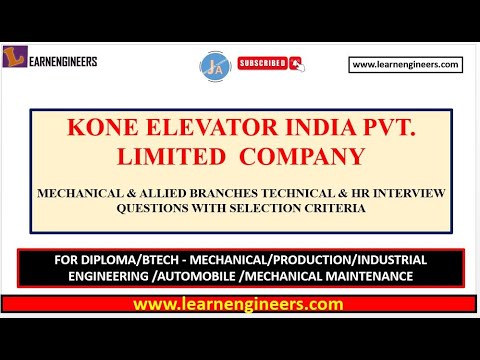 KONE ELEVATOR INDIA PVT. LIMITED COMPANY TECHNICAL AND HR INTERVIEW QUESTIONS || ENGINEERING ||