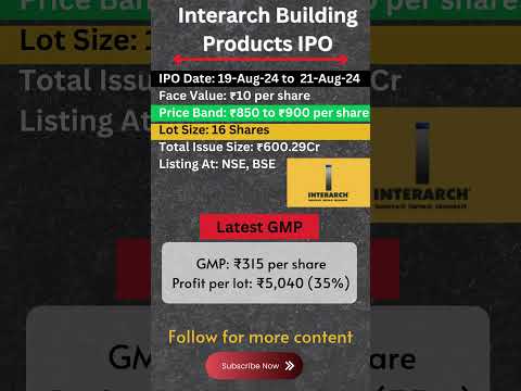 Interarch Building Products IPO | interarch building ipo details & gmp | #srtrader #ipodetails