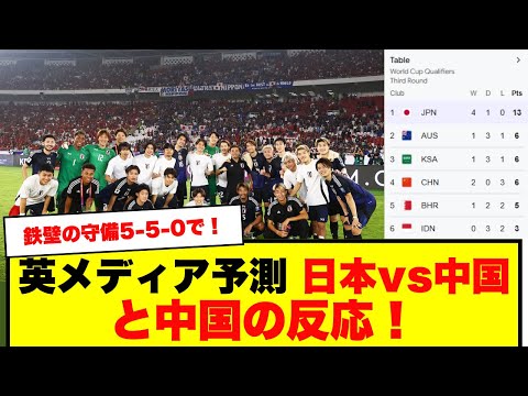 【英メディア予測】日本vs中国！勝敗の行方と中国の反応！