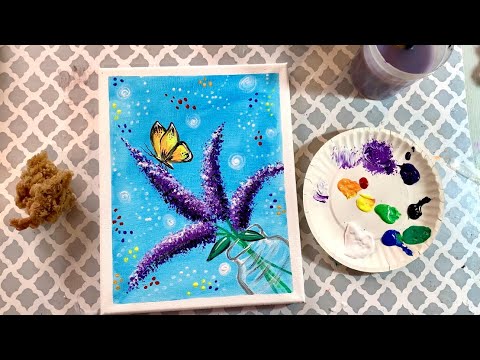 Acrylic Painting Lilac Flowers / Acrylic Painting Tutorial/ Painting ideas Beginners/ Paint with me!