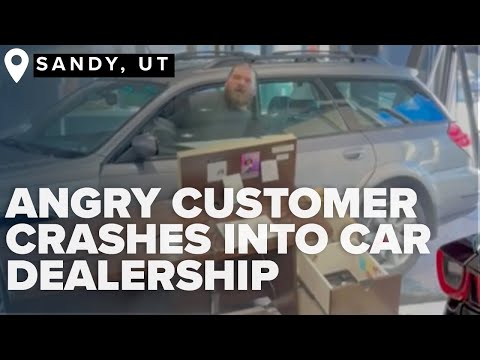 Utah dealership responds after angry customer crashes car through showroom