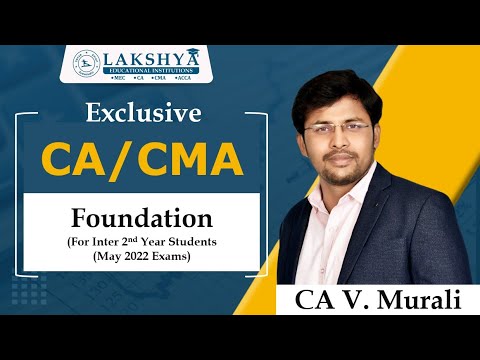 CA/CMA Foundation Live @ Home batch Exclusively for Intermediate (2nd Yr) Students from 5th Feb