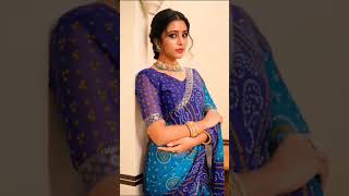 Chiffon Saree, Bandhani Chiffon Saree, Blue Chiffon Saree, Bandhani Saree Blouse  #sareeswag #sari