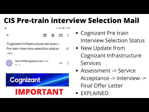 CIS Pre train Interview Selection Mail Update | Cognizant Genc Hiring | Interview Update