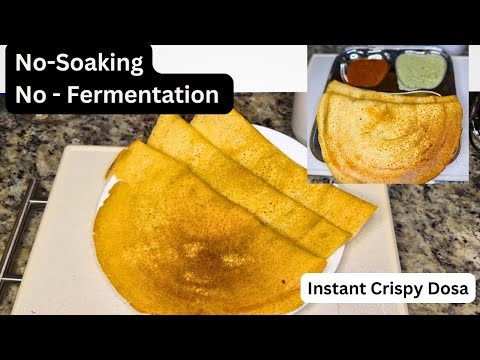 Instant Dosa- No Rice - No Dal/ How to make Crispy Dosa with only 3 ingredients