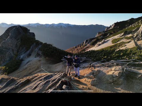 秋の北アルプス燕岳ドローン