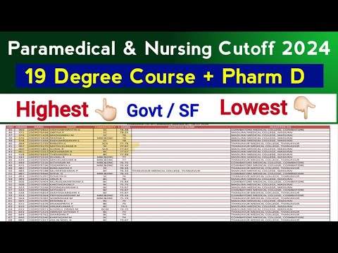 🔥 TN Paramedical Highest & Lowest Cutoff 🔥