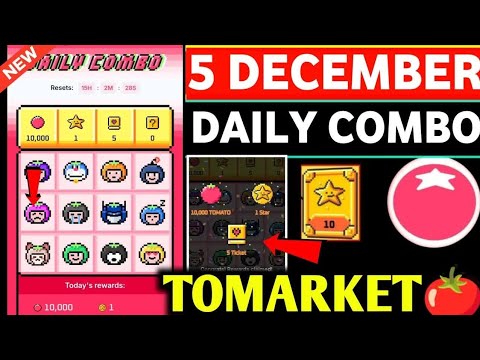 🍅Tomarket Airdrop Combo 5 December ｜ Tomarket Daily Combo Today ｜ Tomarket Secret Combo Today