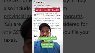 What is the GST credit?