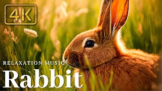 [4K] Cute rabbits | Relaxing music | Working piano BGM [Animal therapy]