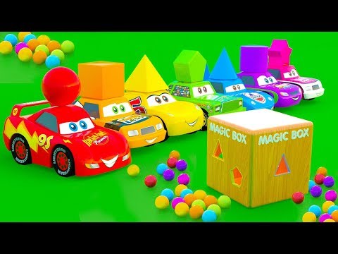 Big Box Surprise McQueen Car and friends. Car stories with Color Cars and Shapes