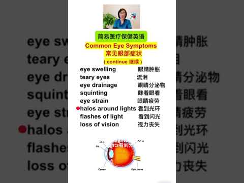 Common Eye Symptoms 常见眼部症状 (continue 继续) (点击链接可看相关视频 Click the link to see more)