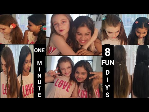 8 DIY easy self hairstyles in seconds | How to do your own hair | kids fun overloaded👭