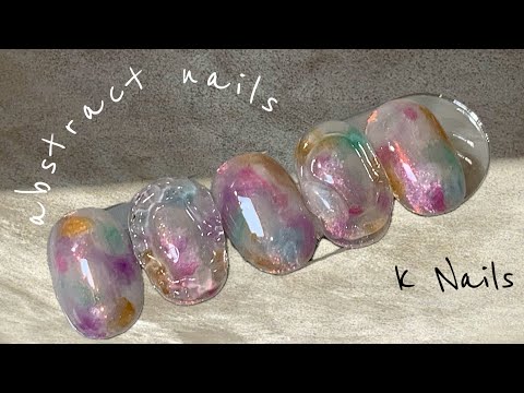 【ニュアンスネイル】カラフルなオパールネイル風　ぷっくりクリア　3D　Colorful opal nail style #6