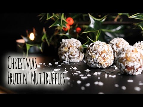 Christmas Fruit n' Nut Truffles - no-bake, easy, gluten-free, dairy-free without refined sugar