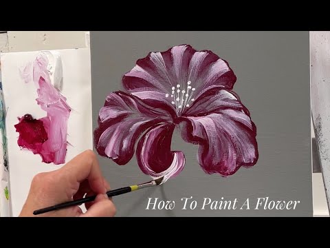 How To Paint A STRIPED FLOWER 🌸 Step by step In Acrylic