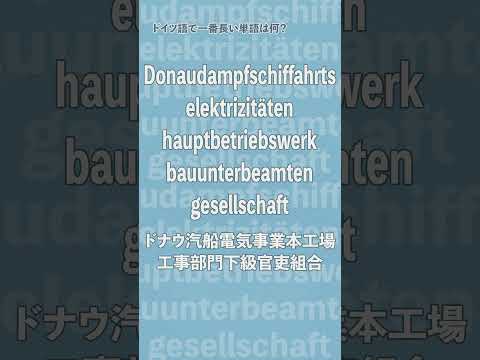 長すぎる！ドイツ語で一番長い単語は？　#ドイツ #ドイツ語