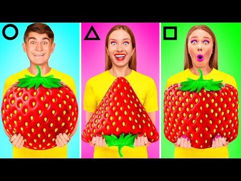 Geometric Shape Food Challenge | Awesome Kitchen Hacks by BaRaDa Challenge