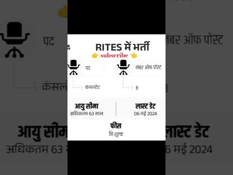 RITES में भर्ती न्यू वैकेंसी निकली ऑनलाइन आवेदन करें जल्दी #cluster #jobsearch #jobvacancy #jobalert