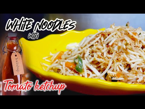 White Noodles with Tomato ketchup || our first cooking video || Tamil cut videos