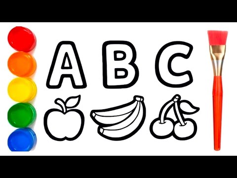 Alphabet and fruits drawing for kids | Easy drawing for kids@Kiddysbox123