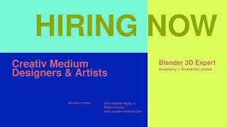 Creativ Medium : we are hiring designers, artists and technologists