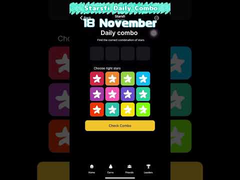 ⭐️【Starsfi】Starsfi Daily Combo | 18 November #starsfi #Daily #combo #today #18november #telegram