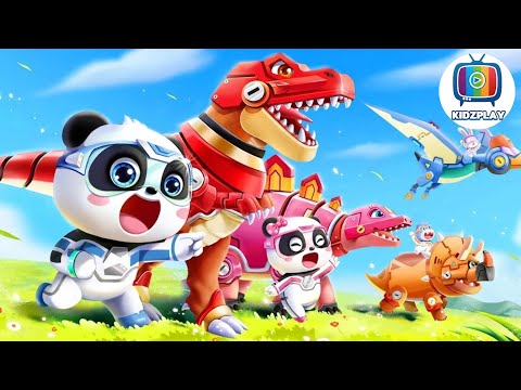 Super Panda Rescues Baby Dinosaur | Dinosaur Rescue Team | Baby Cartoon | KIDZPLAY