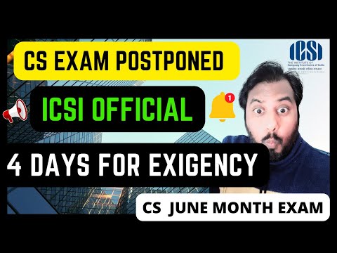 |CS Exam Postponed ICSI Official Notification Out| After ICAI Notification|