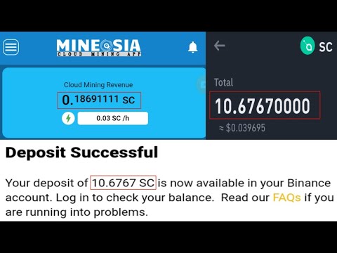 Mine #Siacoin | Mine daily SC coin instant sell on #binance | Legit earn ap | Siacoin withdraw proof