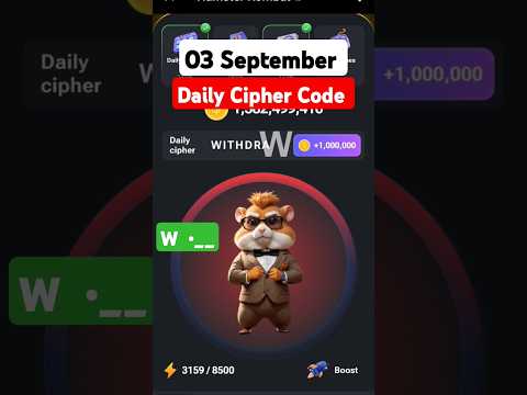 #03 September Cipher Code Hamster Kombat Today daily reward Delhi cyber code Daily Combo #shorts