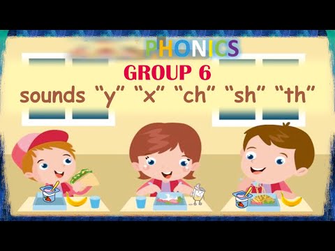 JOLLY PHONICS | Group 6 | Letter sound "y" "x" "ch" "sh" "th th" |  Story | Words |