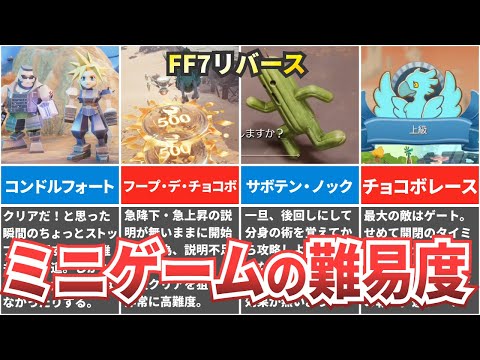 【FF7リバース】ミニゲーム難易度ベスト５＋番外編【ファイナルファンタジー７リバース】