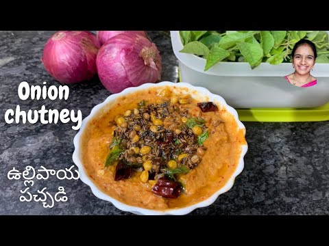 ఒక ఉల్లిపాయ తో చట్నీ రెడి ||  Onion chutney for breakfast || onion chutney recipe in telugu || easy