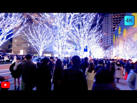 [4K] Amazing Tokyo CHRISTMAS LIGHTS - Night Walk at Roppongi Hills Keyakizaka Iluminations (12/2022)