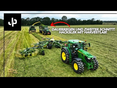 Grasernte gegen den Regen! Häcksler mit John Deere HarvestLab || JP Agrar