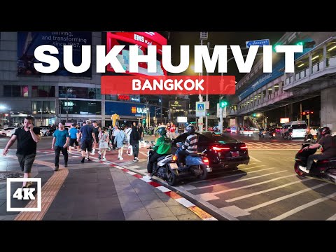 MIND-BLOWING 4K HDR Night Walk Experience on Sukhumvit Road Bangkok!