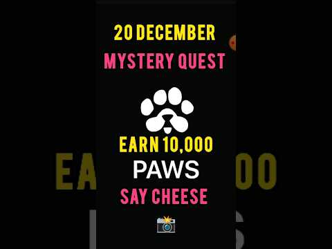 PAWS new limited task| Say cheese  &  earn  10,000 points  | 20 December PAWS Mystery quest