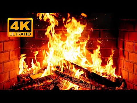 🔥 Cozy Fireplace 4K (12 HOURS). Fireplace with Crackling Fire Sounds. Fireplace Ambience