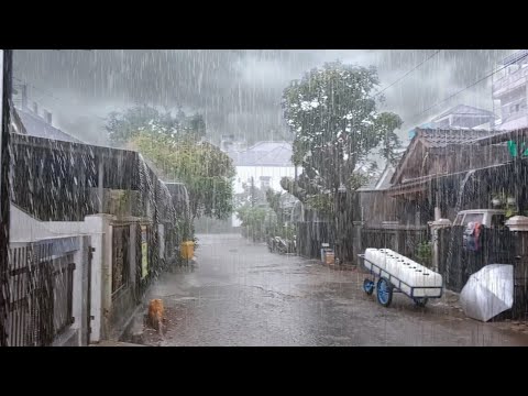 Super Heavy Rain in My Village | Eliminate insomnia and fall asleep to the sound of super heavy rain