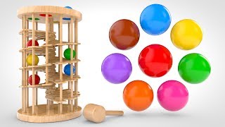 Learn Colors with Wooden Ball Hammer Educational Toys - Colors & Shapes Videos Collection