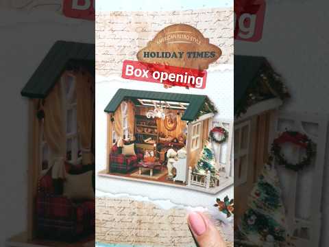 DIY miniature dollhouse kit "Holiday times" box opening #Shorts