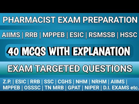 Pharmacist | Drug Inspector exam preparation | AIIMS | OPSC | RRB| MPPEB | ESIC | OSSSC| TNMRB|GPAT