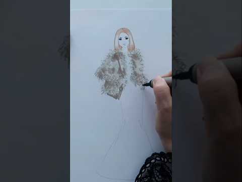 Drawing a fur jacket #drawing #fashion